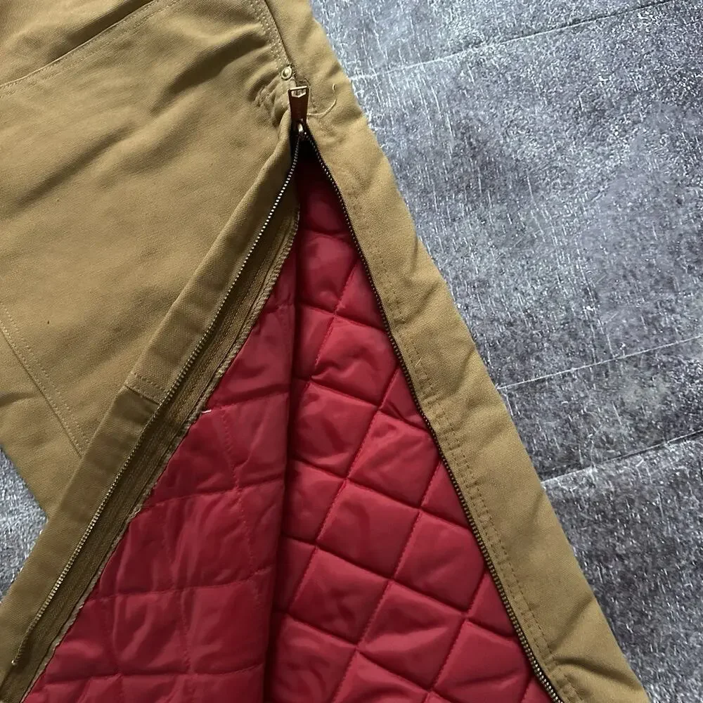 Men's Vintage Y2K Carhartt USA Double Front Knee Quilt Lined Overalls Sz 44 X 30 - Picture 5 of 7